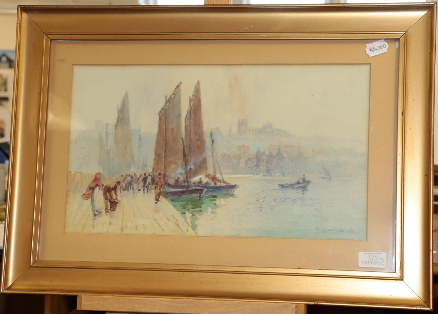 Frank Rousse (exh.1890-1915) A view of Whitby Abbey from the Harbour Signed, watercolour, together - Image 3 of 6