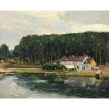 Alexander Jamieson (1873-1937) Scottish Village on the Seine Signed, inscribed and dated 1912 verso,