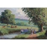 Robin Furness (b.1933) ''The Barge Horse'' - Tiverton Canal, Devon Signed and dated 2010, oil on