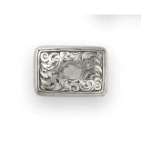 A Victorian Silver Vinaigrette, by Edward Smith, Birmingham, 1843, oblong and with incurved sides,