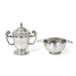 An Indian Colonial Silver Quaich and Cup and Cover, by Hamilton and Co., The First Dated 1922 The