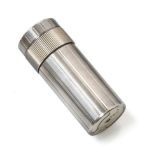 A French Silver Plated Table-Lighter, by S. T. Dupont, Paris, Circa 1970, cylindrical, the sides