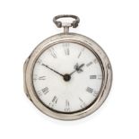 A Silver Pair Cased Verge Pocket Watch, signed Rd Longman, London, circa 1770, gilt fusee verge