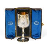 A Victorian Parcel-Gilt Silver Goblet, by Stephen Smith, 1876, the bowl tapering and on spreading
