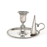 A George III Silver Chamber-Candlestick, by Hester Bateman, London, 1785, circular and with beaded