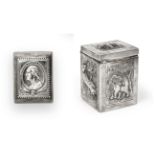 An American Silver Stamp-Box and An Indian Silver Playing Card-Box, The First With Stag Trademark,