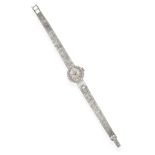 A Lady's 9 Carat White Gold Diamond Set Wristwatch, signed Tudor, model: Royal, 1968, lever movement