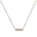 A Diamond 'Move Classique' Necklace, by Messika, Paris, the central oval plaque set throughout