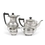 A Four-Piece George V Silver Tea-Service, by Mappin and Webb, Birmingham, 1916 and 1917, each