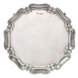 A George V Silver Waiter, by Stewart Dawson and Co. Ltd., London, 1919, shaped circular and on