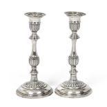 A Pair of George V Silver Candlesticks, by S. Blanckensee and Son Ltd., Birmingham, 1922, each on