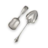 A Victorian Silver Caddy-Spoon, by Charles Boyton, London, 1868, Fiddle, Thread and Shell pattern,