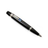 A Montblanc Boheme Bleu Rollerball Pen, Numbered BF1707346, the cap twists to operate the mechanism,