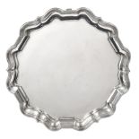 A George V Silver Waiter, by Thomas Bradbury and Sons Ltd., Sheffield, 1933, shaped circular and