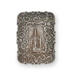A Victorian Silver 'Castle Top' Card-Case, by Taylor and Perry, Birmingham, 1844, oblong, the