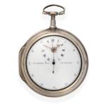 A Silver Pair Cased Verge ''Doctors Dial'' Centre Seconds Pocket Watch, signed E Josephs & Co,