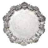 An Edward VII Silver Salver, by Barker Brothers, Birmingham, 1901, shaped circular and with a