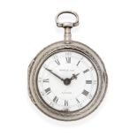 A Silver Pair Cased Verge Pocket Watch, signed Rose & Son, London, 1781, gilt fusee verge movement
