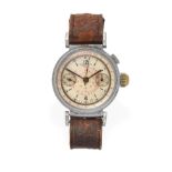 A Chrome Plated Single Push Chronograph Wristwatch, signed Chronometre Adonis, circa 1945, lever