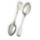A Set of Six Edward VII Silver Table-Spoons, by John Round and Son Ltd., Sheffield, 1902, Fiddle