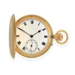 An 18 Carat Gold Full Hunter Pocket Watch, 1929, lever movement, enamel dial with Roman numerals,