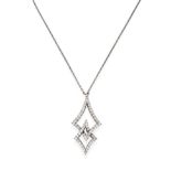 An 18 Carat White Gold Diamond Necklace, realistically modelled as two intertwined kite motifs,