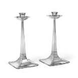 A Pair of George VI Silver Candlesticks, by James Dixon and Sons, Sheffield, 1947, each in the