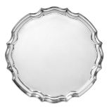 A George V Silver Waiter, by James Dixon and Sons, Sheffield, 1929, shaped circular and on three