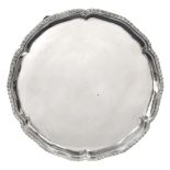 A George III Silver Waiter, by Robert Jones, London, 1773, shaped circular and on three scroll and