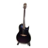 Aria Electro-Acoustic Guitar plastic bowl back, single cut away, slotted sound hole, Fishman four