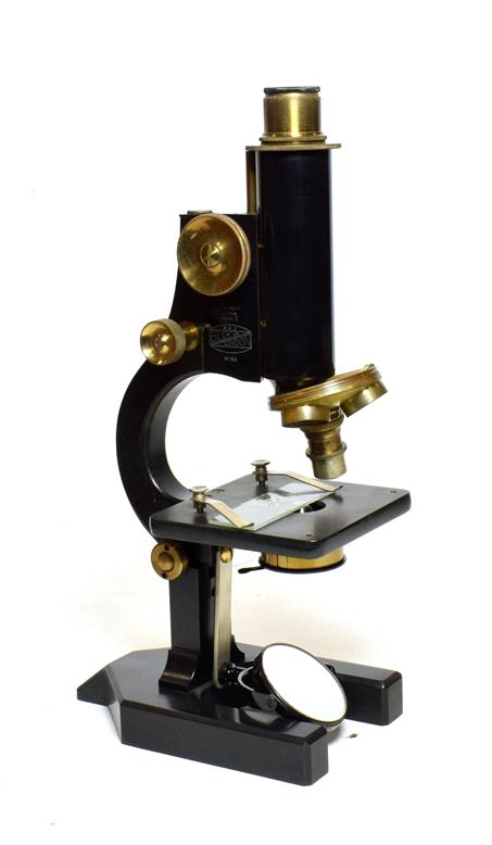 R & J Beck Standard London Model I Microscope no.168, with fine/course focussing three lens