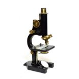 R & J Beck Standard London Model I Microscope no.168, with fine/course focussing three lens