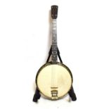 Banjo 4 string, 18 frets, 11'' head, headstock stamped 'The Windsor Tenor Popular Model 3', with