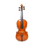 Violin 14'' two piece back by John Mather, labelled 'John Mather Harrogate 2001 no.42' cased