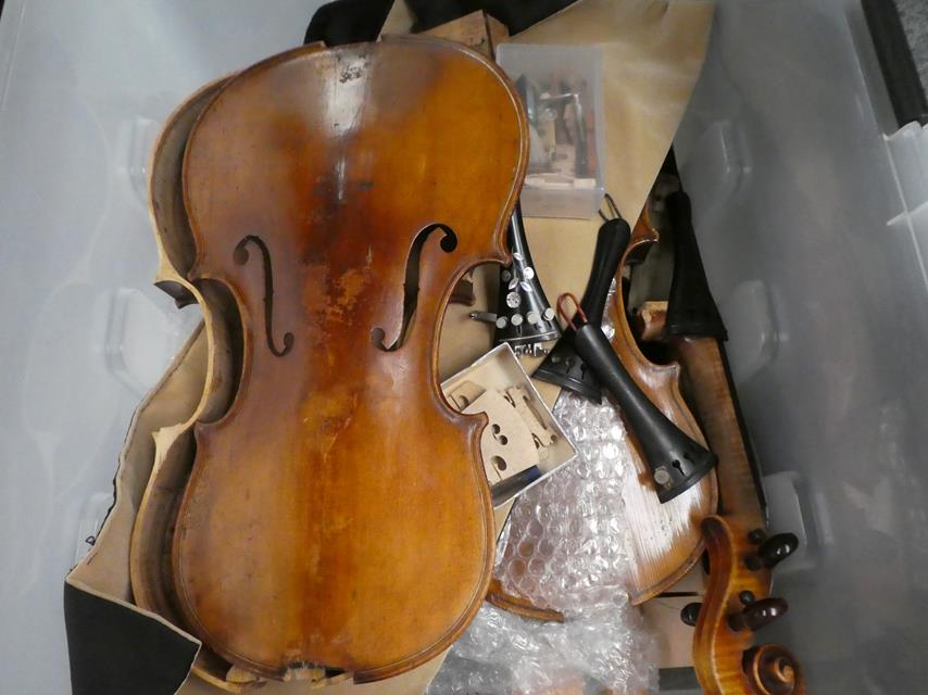 Three Violin Bodies in various states of dissassembly, with some accessories and a small quantity of - Image 2 of 50