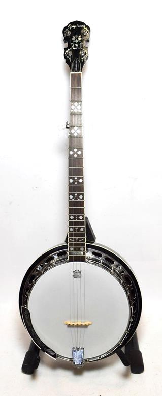 Epiphone By Gibson Five String Banjo 11'' head, 22 frets, last fret inlayed 'Masterbuilt',