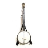 Banjo 5 string, 22 frets, 11'' head, headstock with plaque 'John Grey & Sons London' hoopstick and