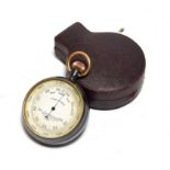 Thos Armstrong & Bro (Manchester) Pocket Compensated Barometer 1838 2'', 5cm diameter, in leather