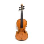 Violin 14 1/4'' two piece back, no label, has some repairs to scroll cheeks (cased)