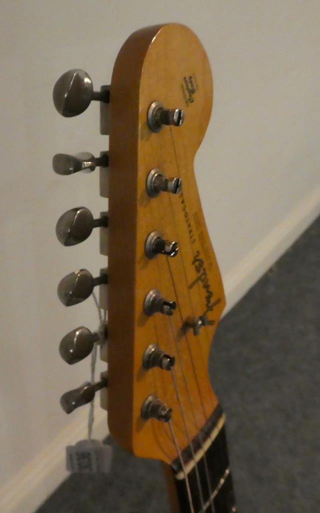 Fender Stratocaster Guitar (1963) serial no.L17506 on four screw plate, black sunburst finish with - Image 18 of 22
