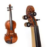 Violin 14 1/8'' one piece back labelled ''Alex Smillie, fecit Crosshill, Glasgow 1900 No.132''