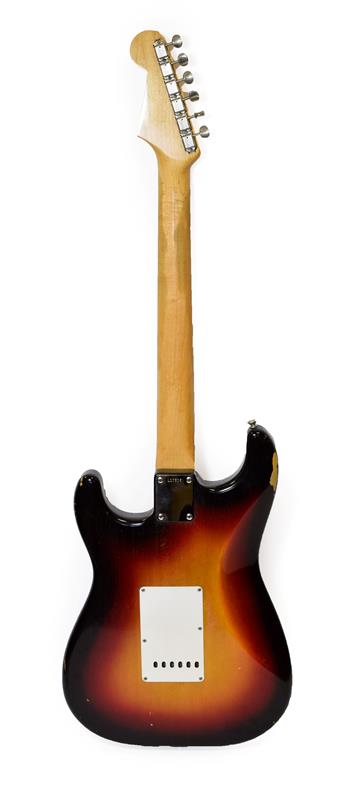 Fender Stratocaster Guitar (1963) serial no.L17506 on four screw plate, black sunburst finish with - Image 3 of 22