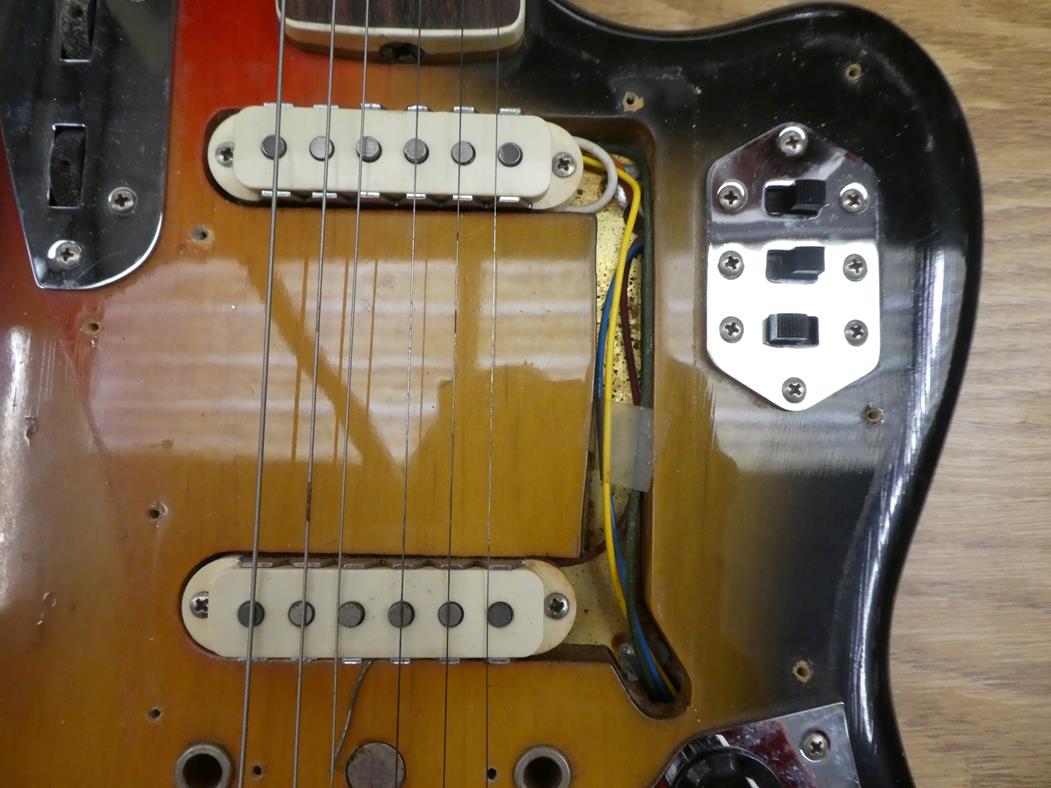 Fender Jaguar Guitar 1969/70 serial no. 224084 on four bolt neckplate, four selector switches, two - Image 11 of 11