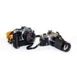 Nikon Two Cameras (i) Nikkormat FT no.4634686 with Vivitar f4.5 70-210mm lens (ii) FM no.2273538