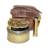 Baker (London) Brass Pocket Sextant with Vernier scale and maker's name engraved to casing (in
