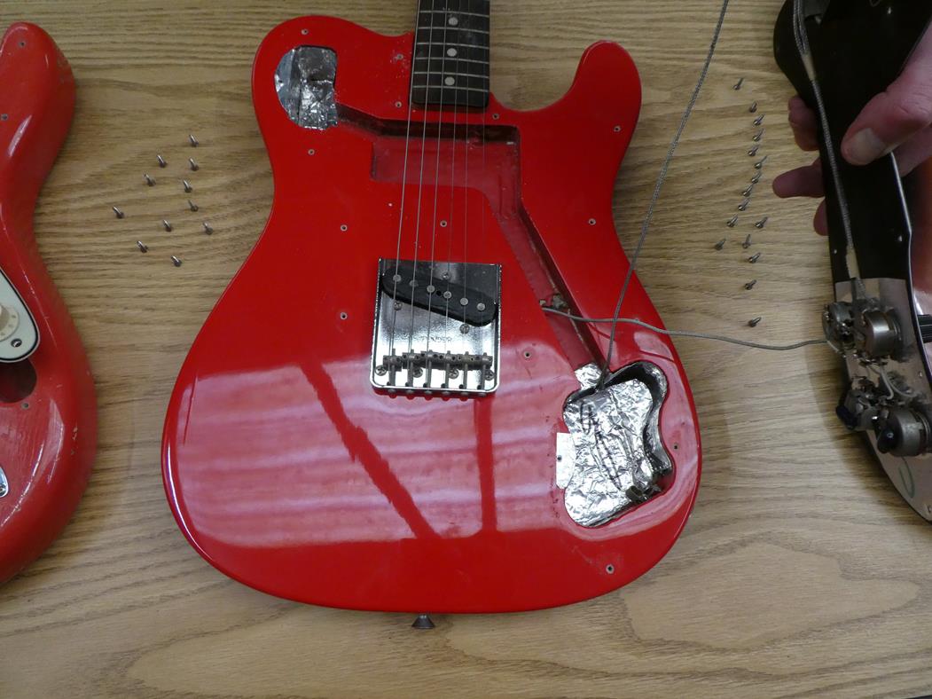 Fender Telecaster Custom Guitar (1975) serial no.650693 stamped on three screw neck plate, red - Image 8 of 18