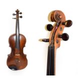Violin 14 1/4'' two piece back, no labelHas had neck/head graft, pegs bushed, various cracks