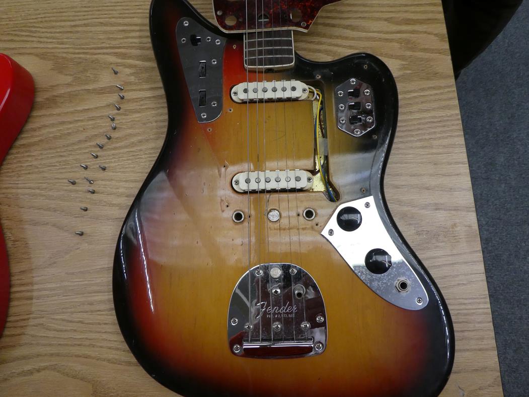 Fender Jaguar Guitar 1969/70 serial no. 224084 on four bolt neckplate, four selector switches, two - Image 10 of 11