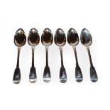 A set of six William IV Scottish silver table-spoons, by William Constable, Edinburgh, 1833,