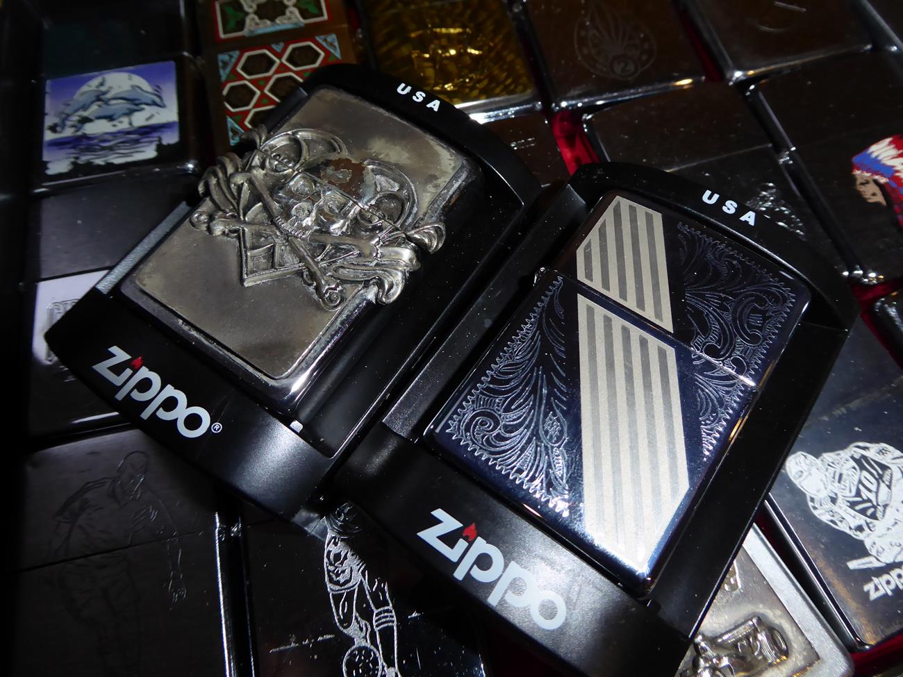 ~ A collection of Zippo lighters including advertising examples (3 trays) - Image 2 of 11